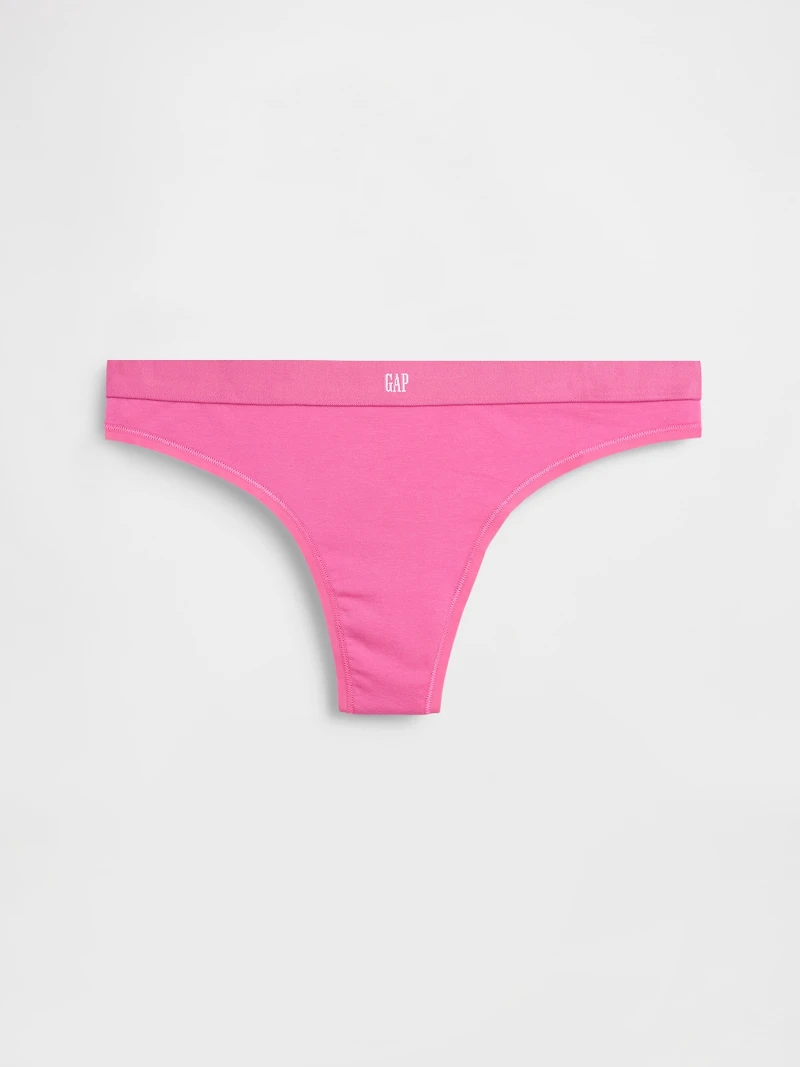 Organic Stretch Cotton Logo Thong
