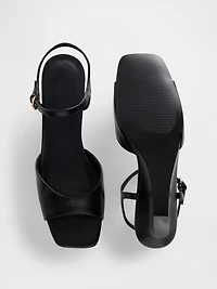 Vegan Leather Wedge Sandals