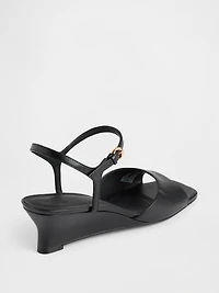 Vegan Leather Wedge Sandals