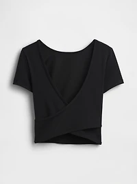 GapFit Smooth Reversible Wrap Crop Top