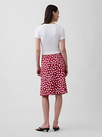 Linen-Blend Dotted Skirt