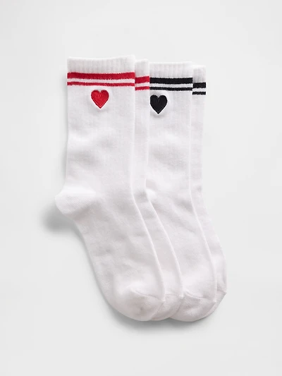 Chaussettes de style universitaire à motifs cœurs pour Enfant