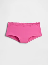 Organic Stretch Cotton Lace-Trim Shorty