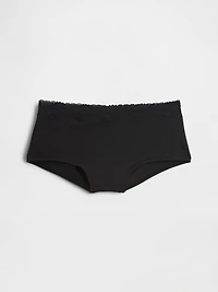 Organic Stretch Cotton Lace-Trim Shorty