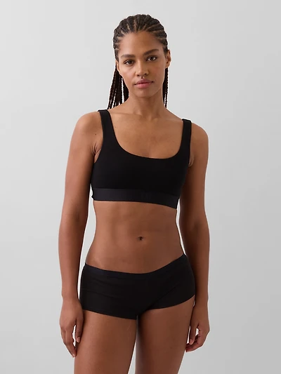 Organic Stretch Cotton Logo Bralette