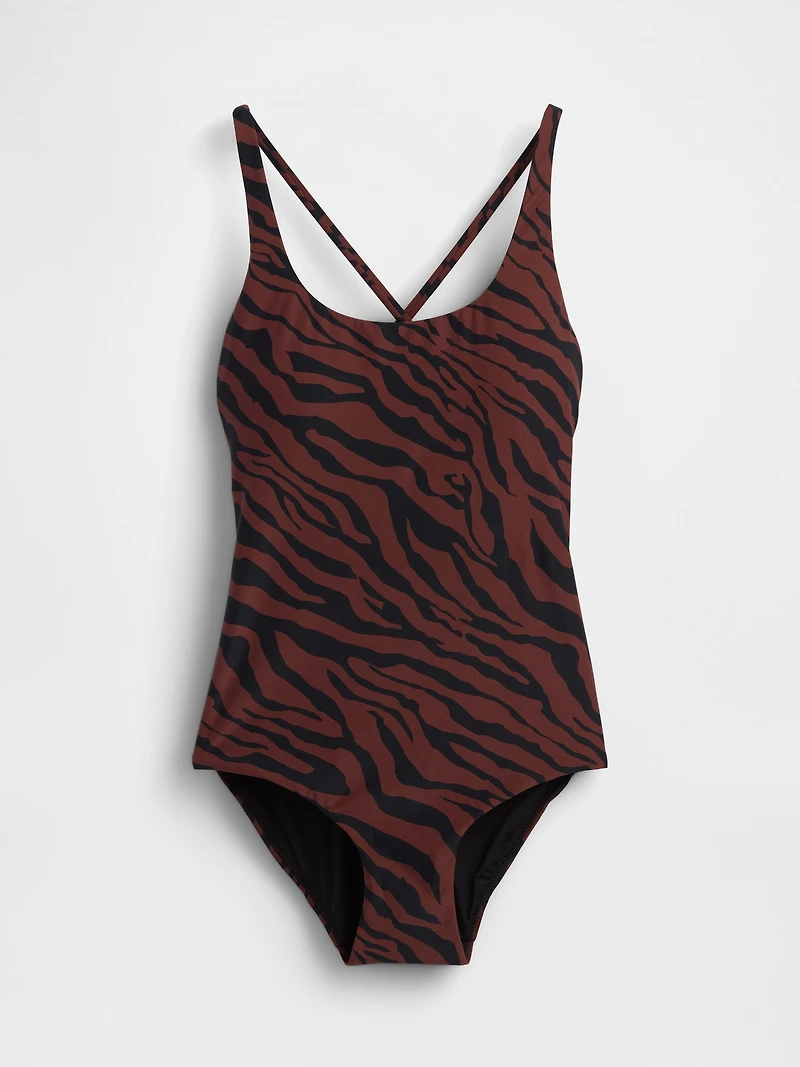 Cross-Back One-Piece Swimsuit