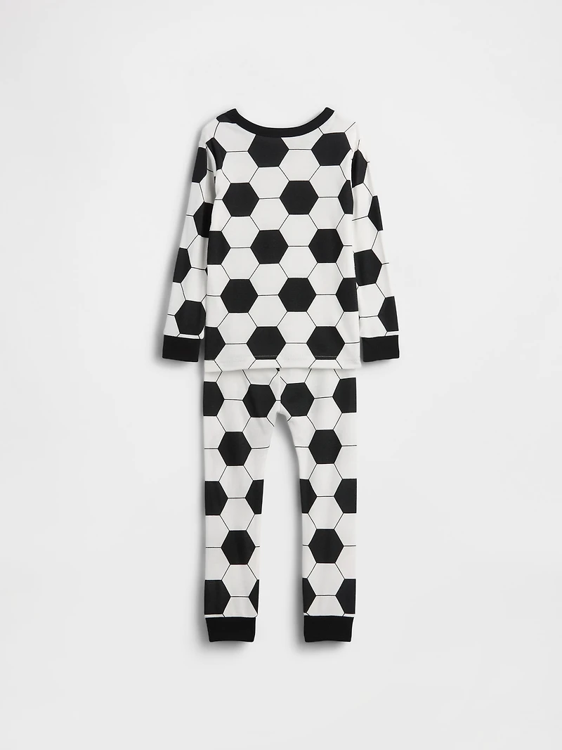 Pyjama en coton biologique brossé à motifs de soccer pour Bébé et Tout-petit