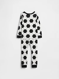 Pyjama en coton biologique brossé à motifs de soccer pour Bébé et Tout-petit