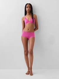 Organic Stretch Cotton Lace-Trim Shorty