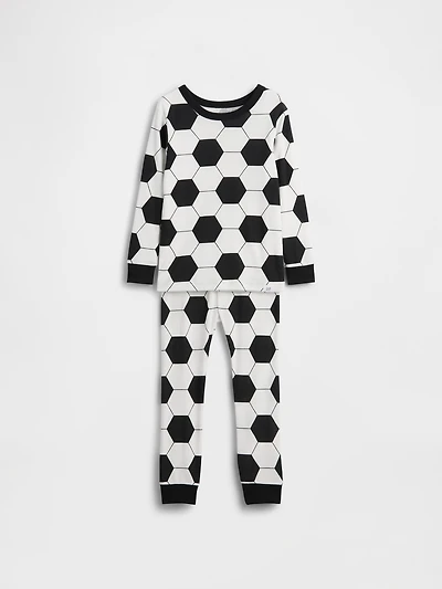 Pyjama en coton biologique brossé à motifs de soccer pour Bébé et Tout-petit