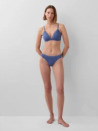 Organic Stretch Cotton Lace-Trim Thong