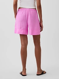 Linen-Blend Easy Shorts