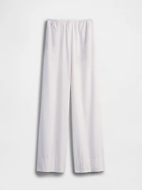Linen-Blend Easy Wide-Leg Pants