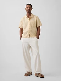 Dobby Relaxed Straight-Hem Shirt