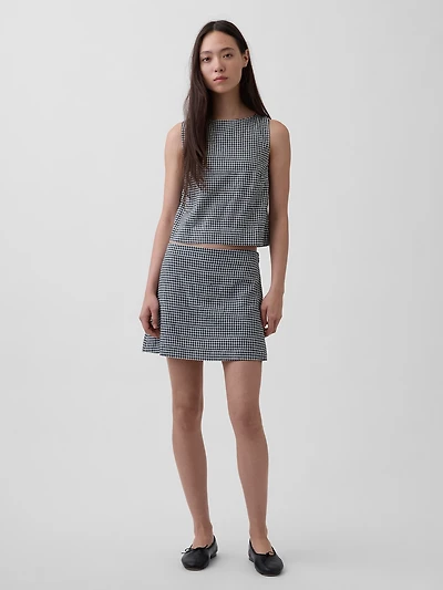 Linen-Blend Mini Skort