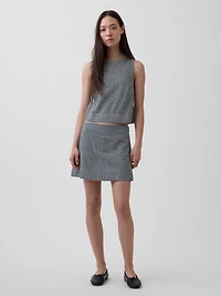 Linen-Blend Mini Skort