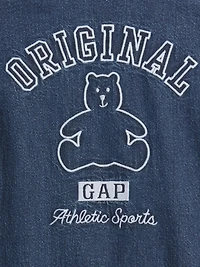 Une-pièce court en denim à logo pour Bébé