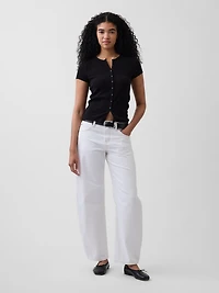 Modern Rib Button-Front Crew T-Shirt