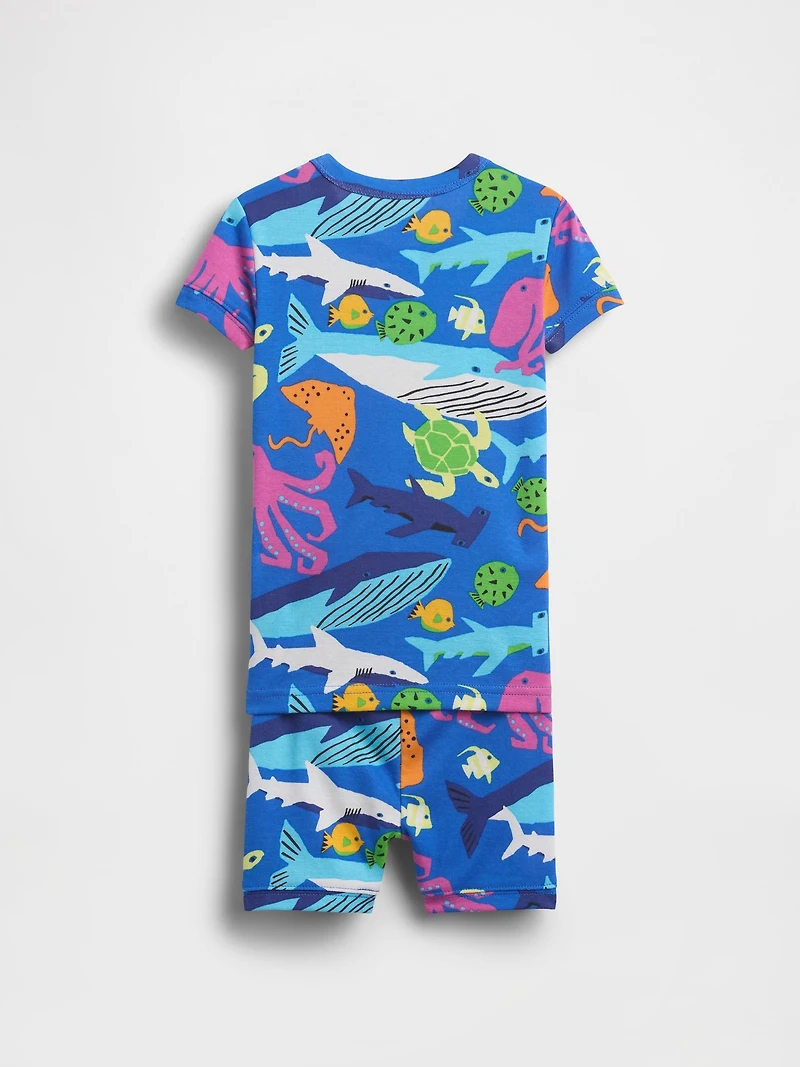 Pyjama court en coton biologique brossé pour Bébé et Tout-petit