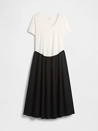 Maternity Mixed Media Drop-Waist Dress