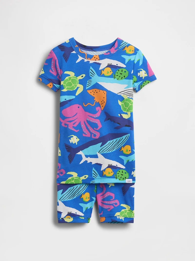 Pyjama court en coton biologique brossé pour Bébé et Tout-petit
