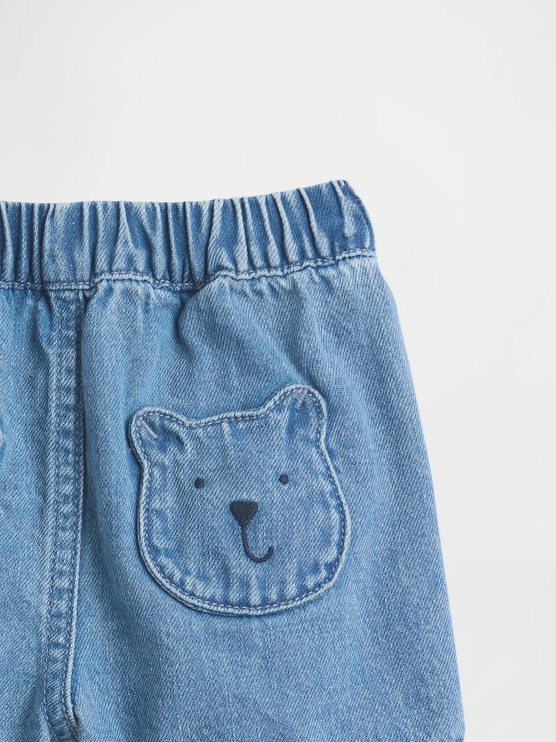 Short en denim à taille extensible poches de l’ourson Brannan pour Bébé