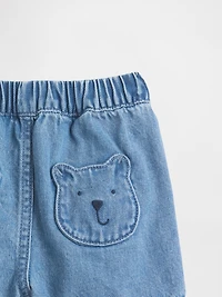 Short en denim à taille extensible poches de l’ourson Brannan pour Bébé