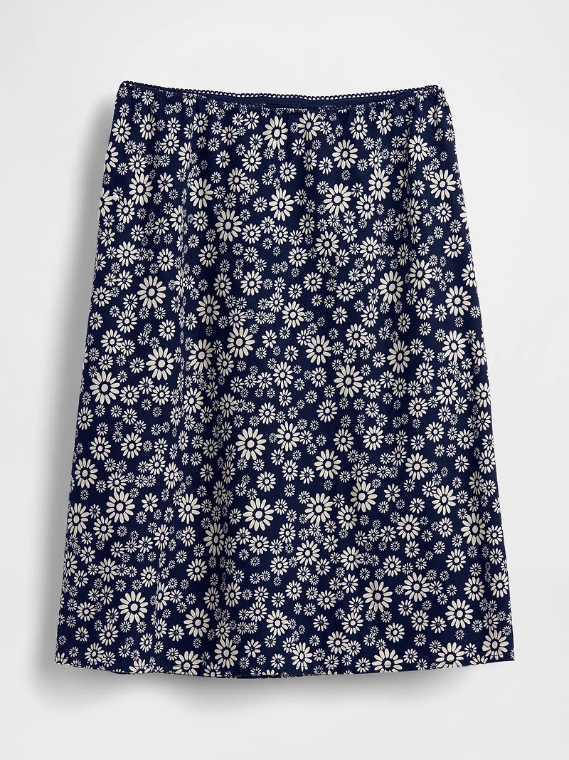 Linen-Blend Bias-Cut Skirt