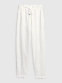 Crinkle Gauze High Rise Pull-On Pants