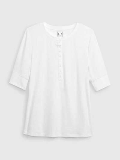 Ribbed Henley T-Shirt