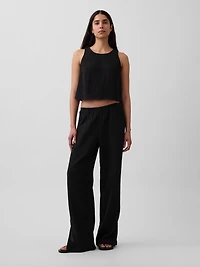 Cotton Gauze Racer Shell Tank Top