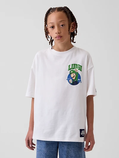 T-shirt décontracté à imprimé Super Mario pour Enfant