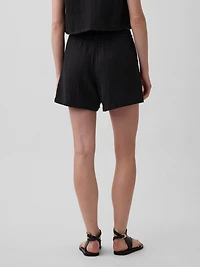 4" Mid Rise Cotton Gauze Easy Shorts