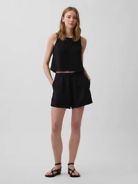 4" Mid Rise Cotton Gauze Easy Shorts