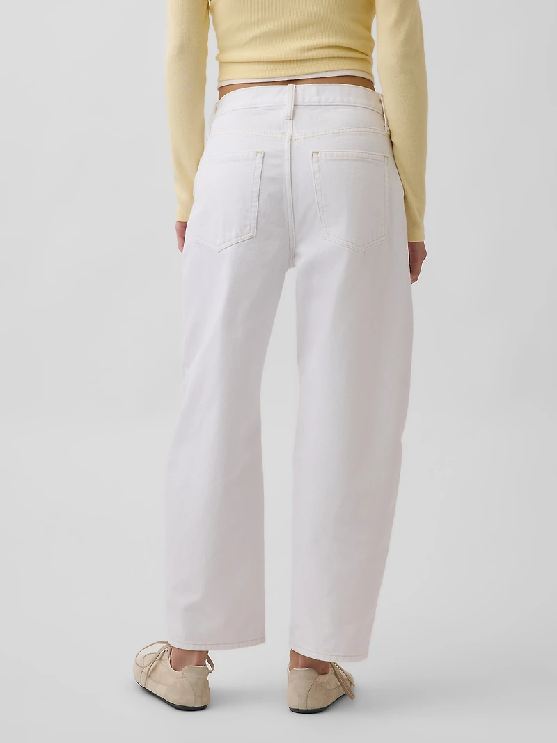 High Rise Crop Barrel Jeans