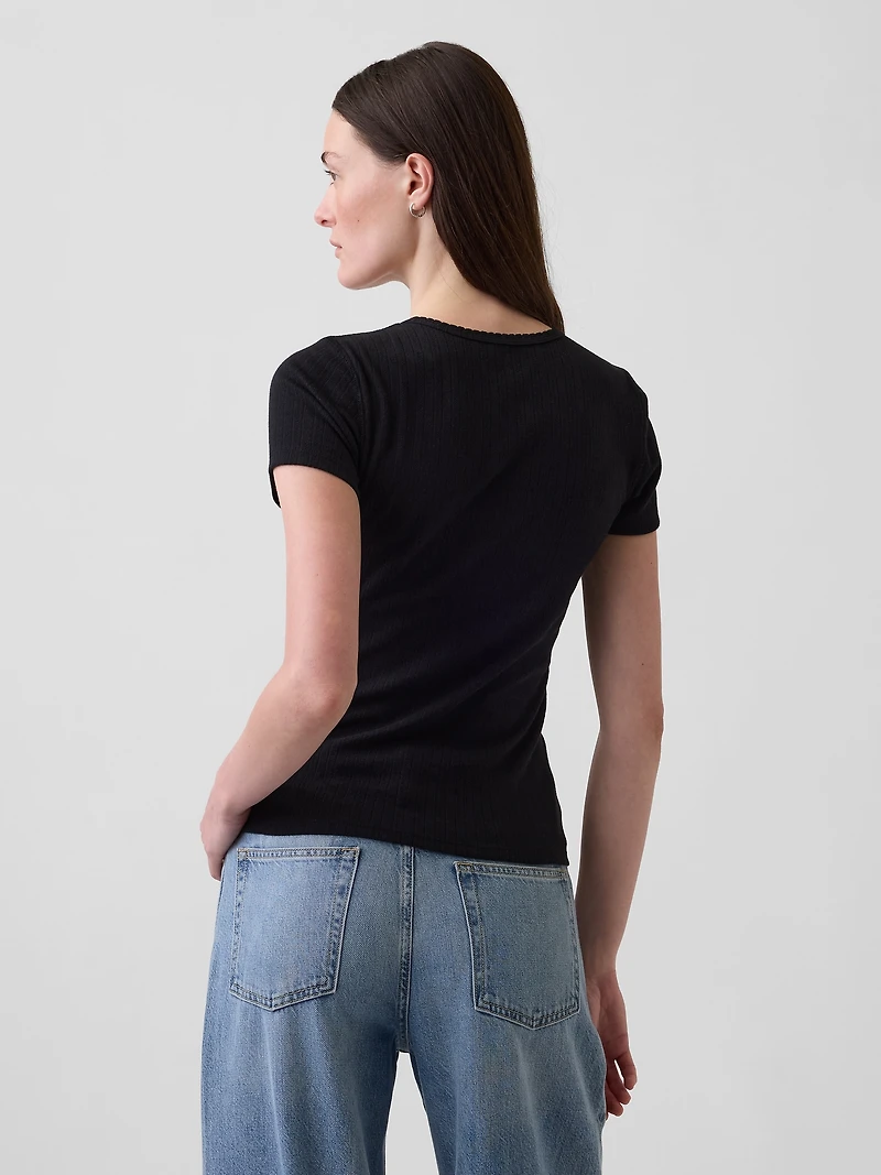 Pointelle Crew T-Shirt