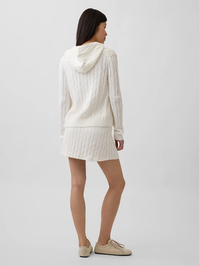 100% Cotton Cable-Knit Mini Skort