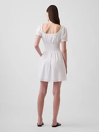 Smocked-Waist Mini Dress