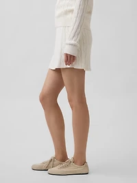 100% Cotton Cable-Knit Mini Skort