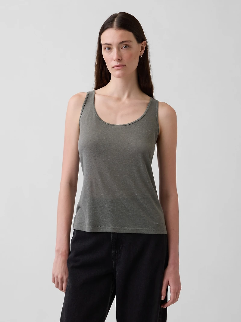 Linen-Blend Tank Top