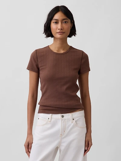 Pointelle Crew T-Shirt