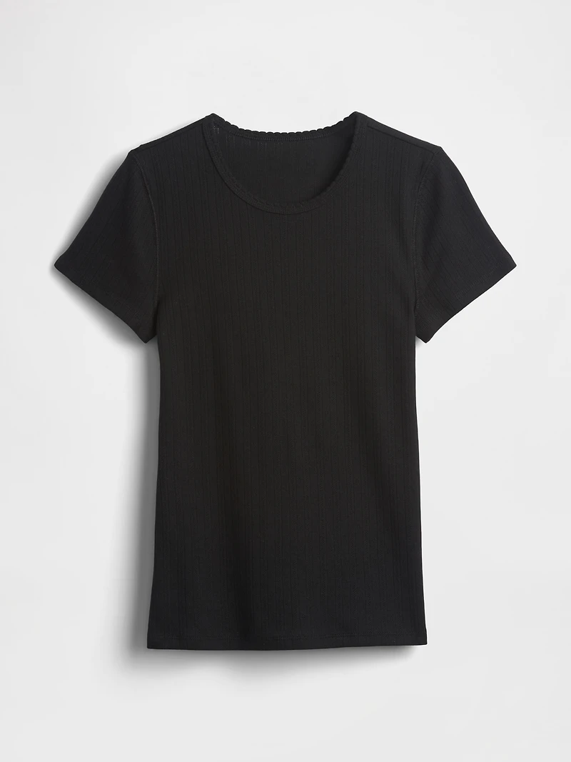 Pointelle Crew T-Shirt