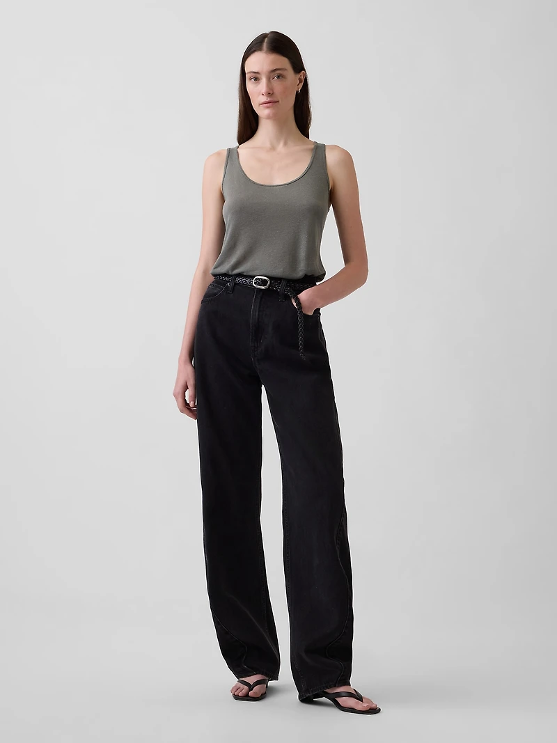 Linen-Blend Tank Top