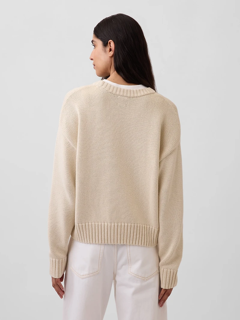 100% Cotton Oversized Crop Sweater