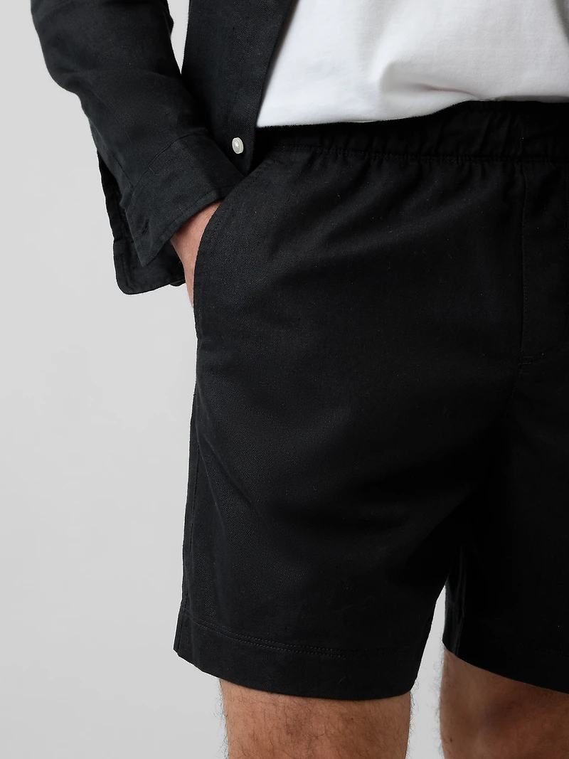 5.5" Linen-Blend Relaxed Shorts