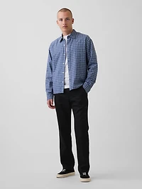 Linen-Cotton Relaxed Straight Trousers
