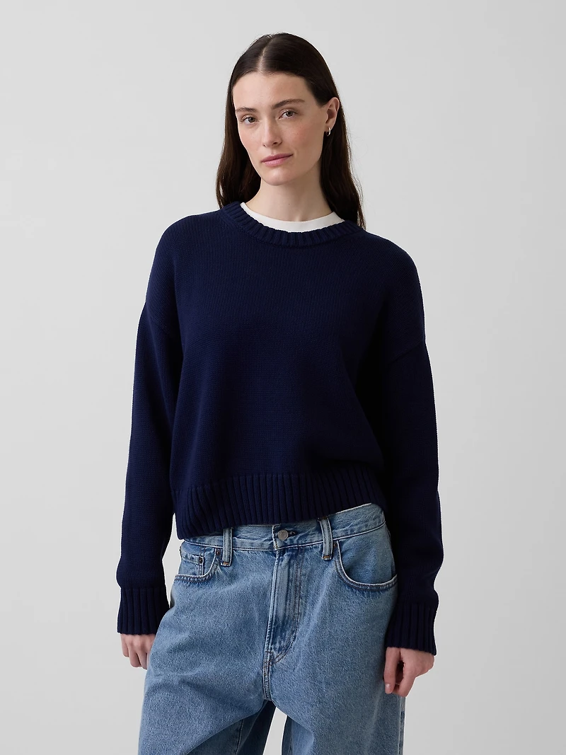 100% Cotton Oversized Crop Sweater