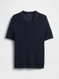 Mesh Polo Shirt Sweater