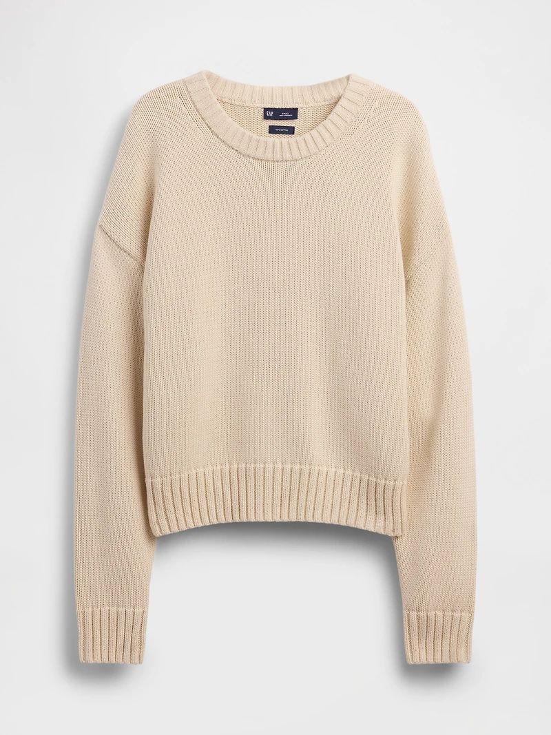100% Cotton Oversized Crop Sweater