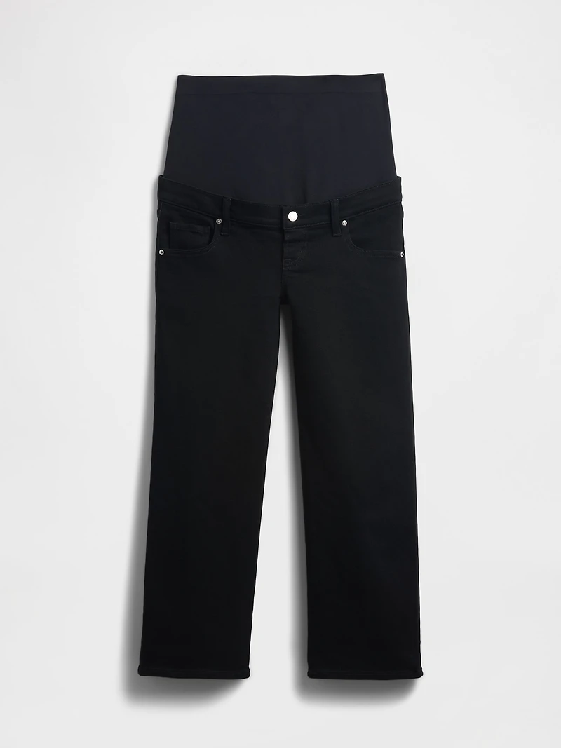 Maternity Full-Panel Stride Wide-Leg Ankle Jeans
